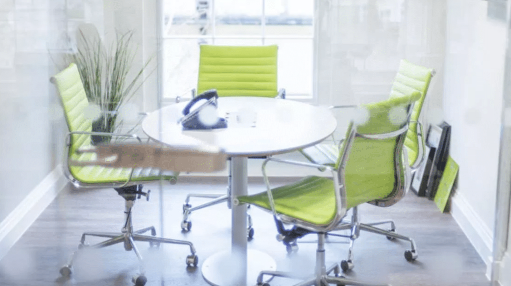 Modern Office, yellow seating