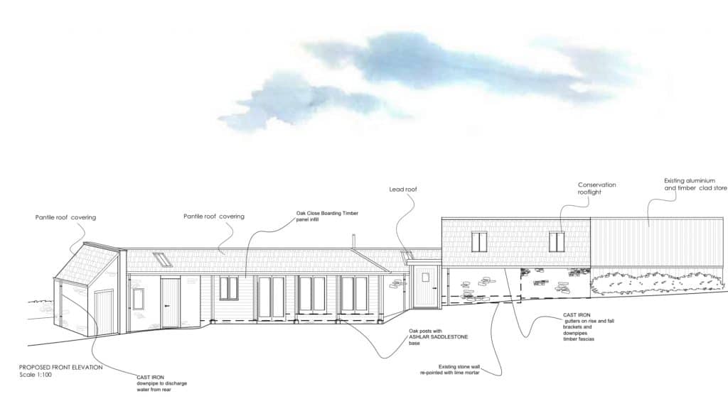 Proposed plans listed barn South Gloucestershire architect