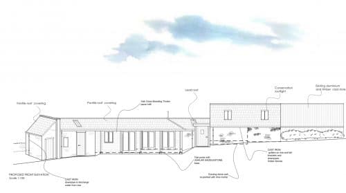 Proposed plans listed barn South Gloucestershire architect